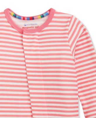 Baby Girls' Long-Sleeve Striped-Print Coverall, 2- Pack
