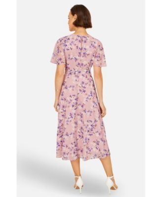 Women's Blossom Print Midi Skater Dress