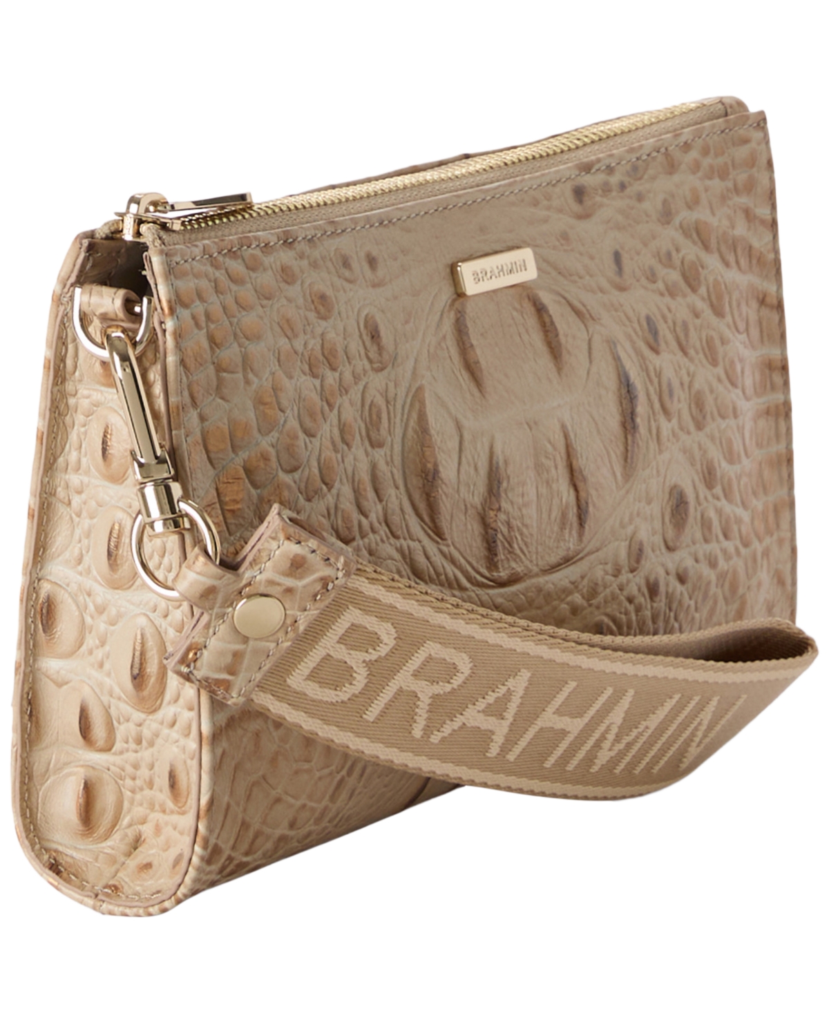Brahmin Adia Croc-Embossed Zippered Wristlet