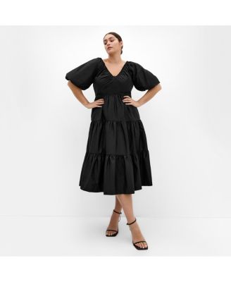 Women's Fantasy Puff Sleeve Midi Dress