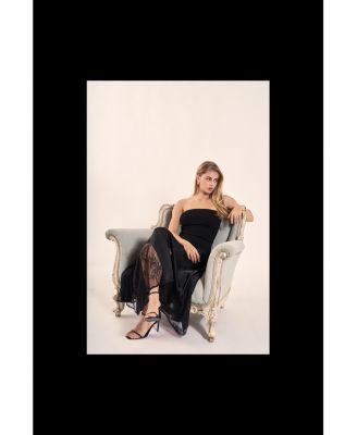 Women's Satin Lace Maxi Skirt