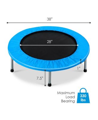 38'' Rebounder Trampoline Adults and Kids Exercise Workout with Padding and Springs