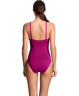V-Wire Over The Shoulder One-Piece Swimsuit