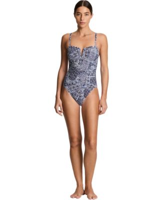 Women's V-Neck Over-The-Shoulder One-Piece Swimsuit