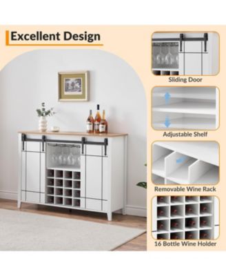 Coffee Bar Cabinet  Wine Glass Rack