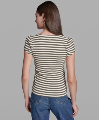 Women's Cap-Sleeve Square Neck Top
