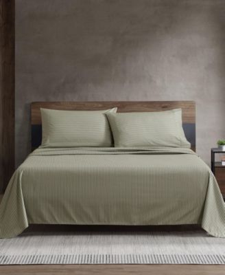 Twill Stripe Texture Microfiber 4-Pc. Sheet Set, King