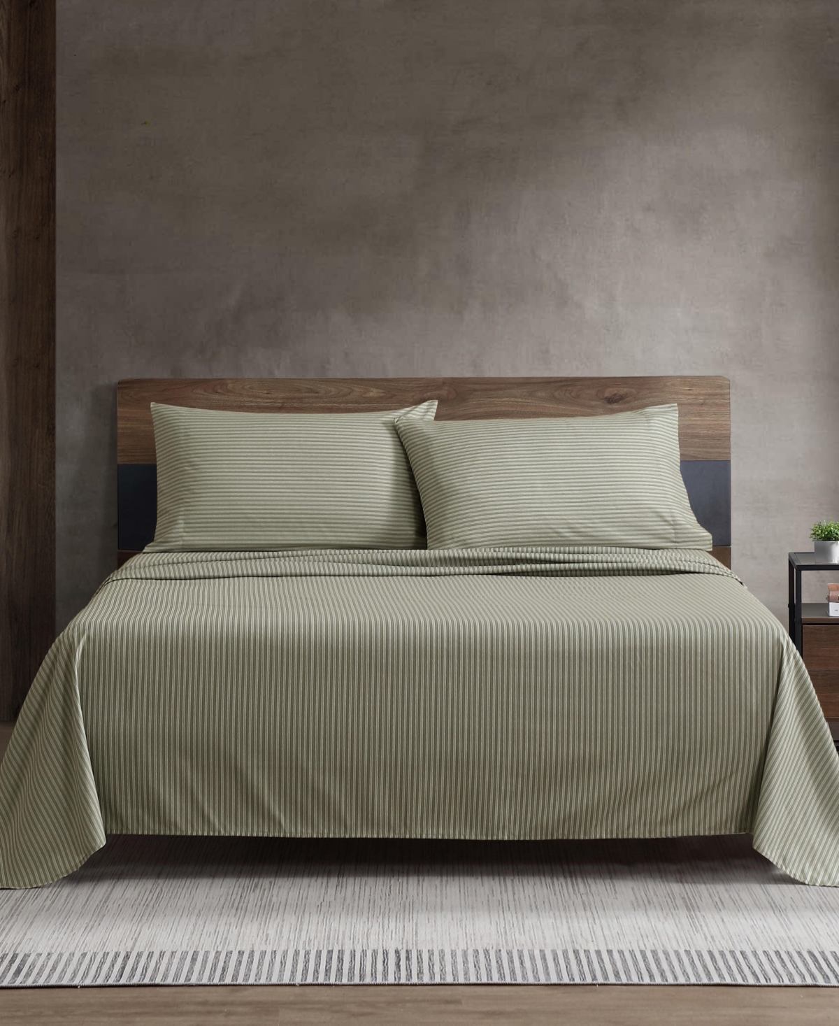 Kenneth Cole New York Twill Stripe Texture Microfiber 4-Pc. Sheet Set