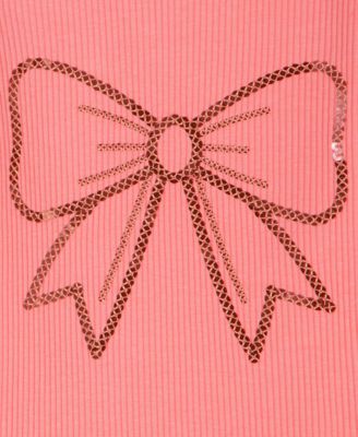 Girls' 4-6X Flutter Sleeve Ribbed Top and Printed Tulle Skort, 2-Piece Set