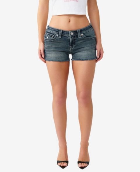 Женские шорты True Religion Joey Low-Rise Big T-Flap, цвет: Carefree Flame