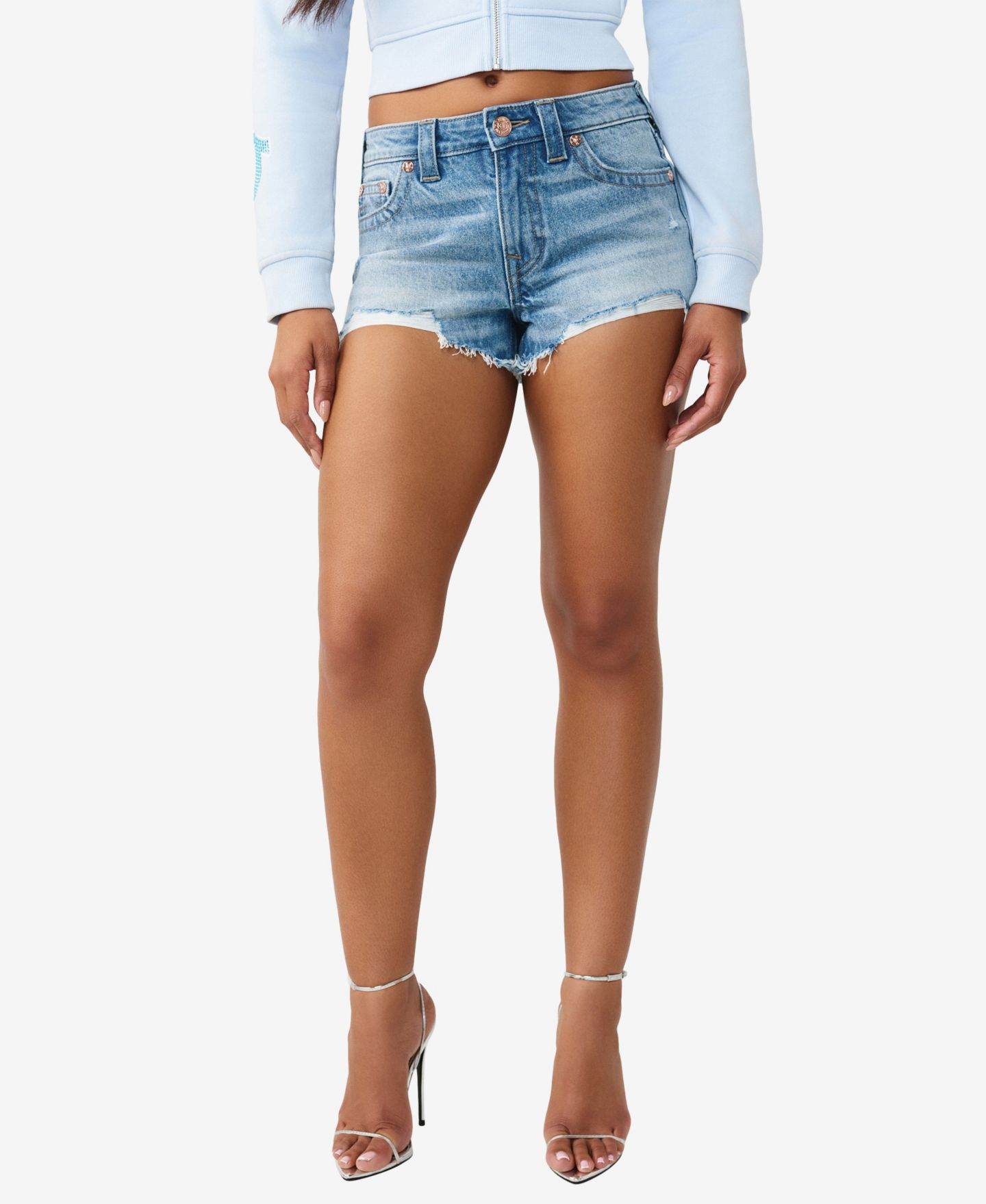 Женские шорты True Religion High-Rise Dolphin, цвет: Half Moon Road/ Destroy — фото 1