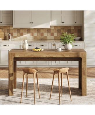 63" Long Bar Table, Counter Height Pub Dining Table for 4-6, Modern Home Bar Unit