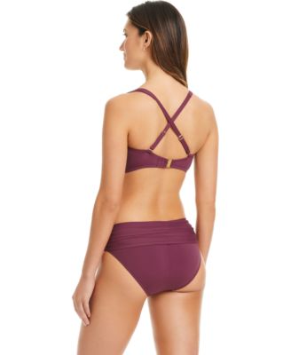 Bleu Rod Beattie Shirred Underwire D-Cup Bikini Top 