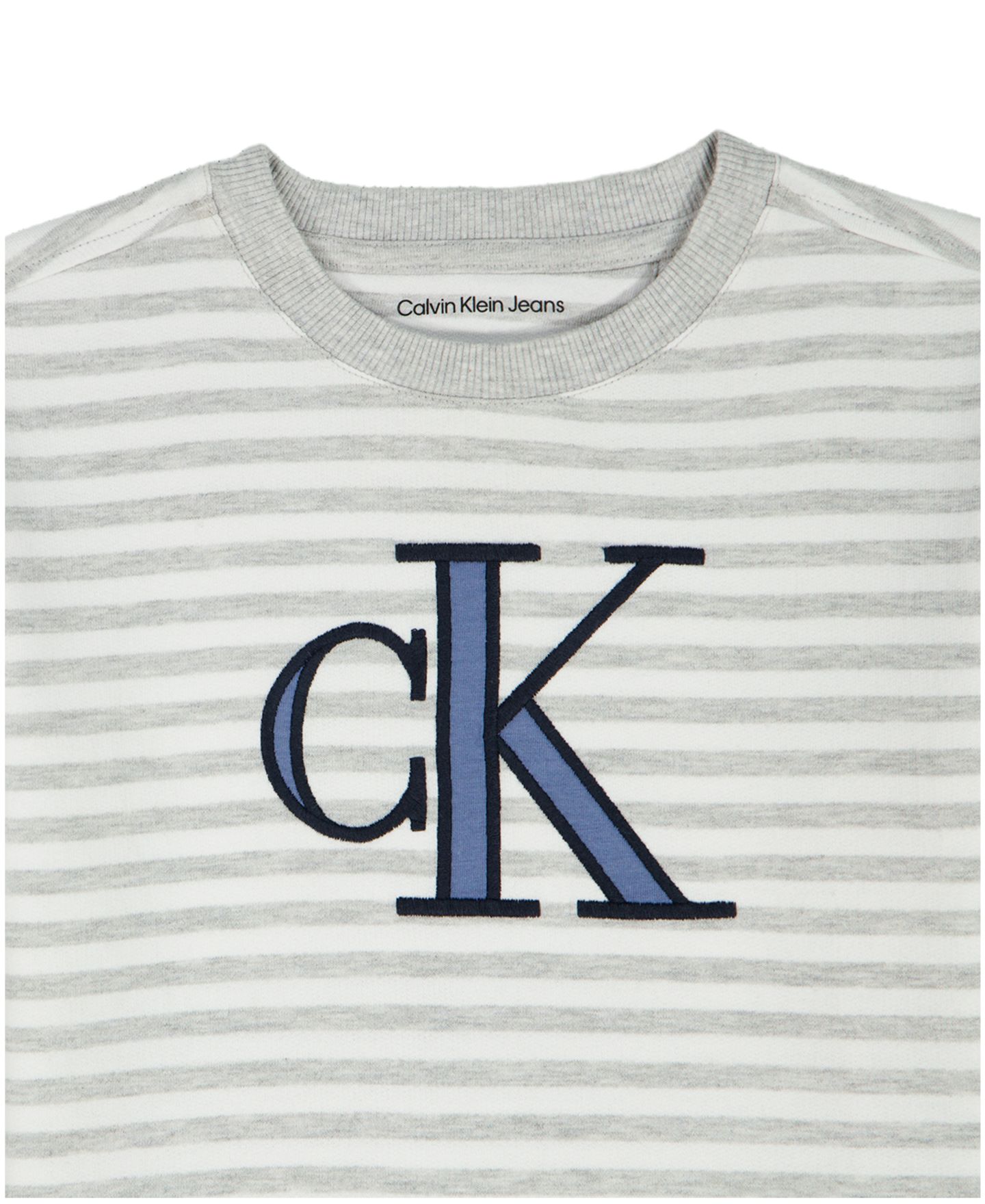 Детский комплект Calvin Klein: полосатая футболка Relaxed и шорты-карго из футера, 2T-7, цвет: Серый — фото 7