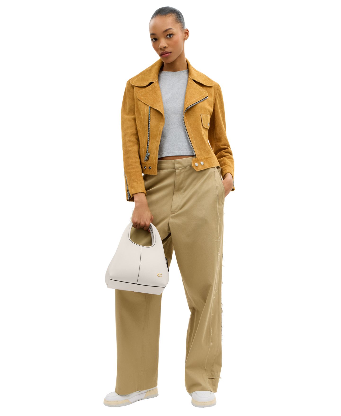 Женская сумка COACH Lana Small Pebble Leather Shoulder Bag 23, цвет: Латунный / Меловой — фото 8