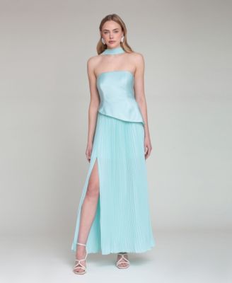 Women's Strapless Bodice Chiffon Combo Dress