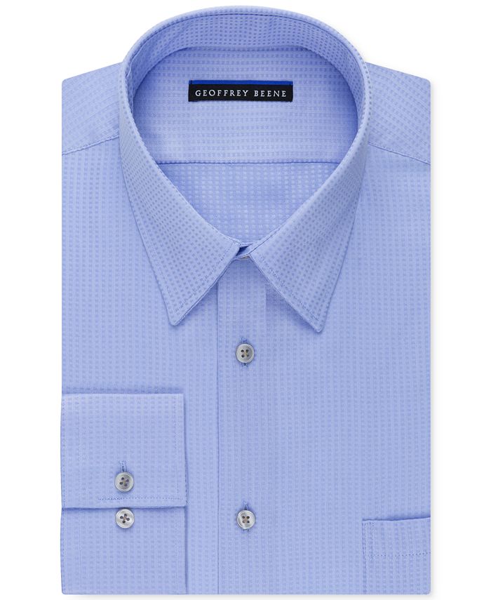 Geoffrey Beene Men's Fitted Wrinkle Free Textured Sateen Dress Shirt ...