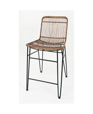 Weaver Hairpin Modern Global Rattan Counter Barstool (Set of 2)