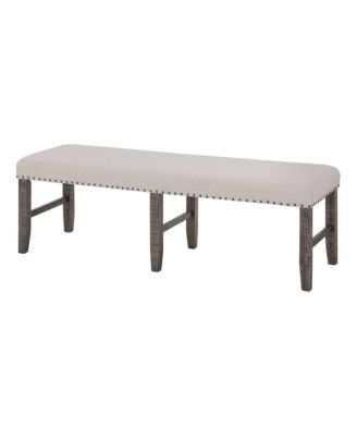 Willow Creek Distressed Solid Wood Upholstered Dining Bench