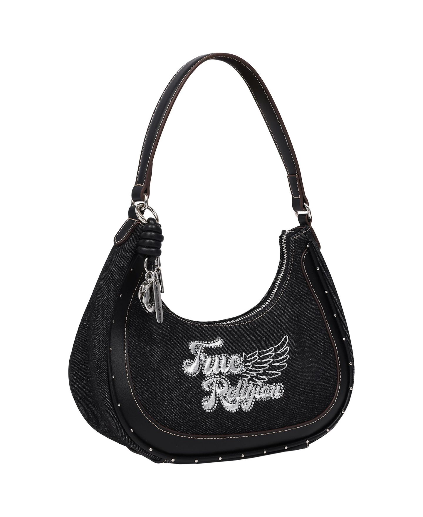 Женская сумка True Religion Wing Motif Hobo Bag with Trim, цвет: Чёрный — фото 2