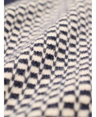 Women's Micro Check Funnel Neck Sweater