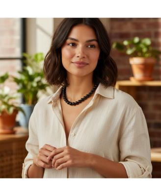 Semi-Precious Natural Onyx Stone 10MM Bead Strand Collar Necklace 16Inch