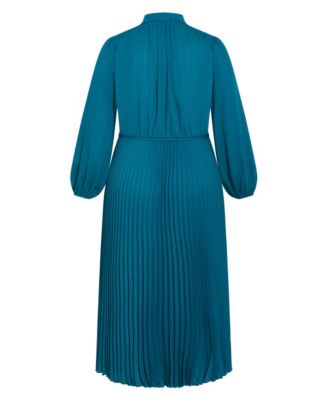 Women's Halle Long Sleeve Pleat Dress