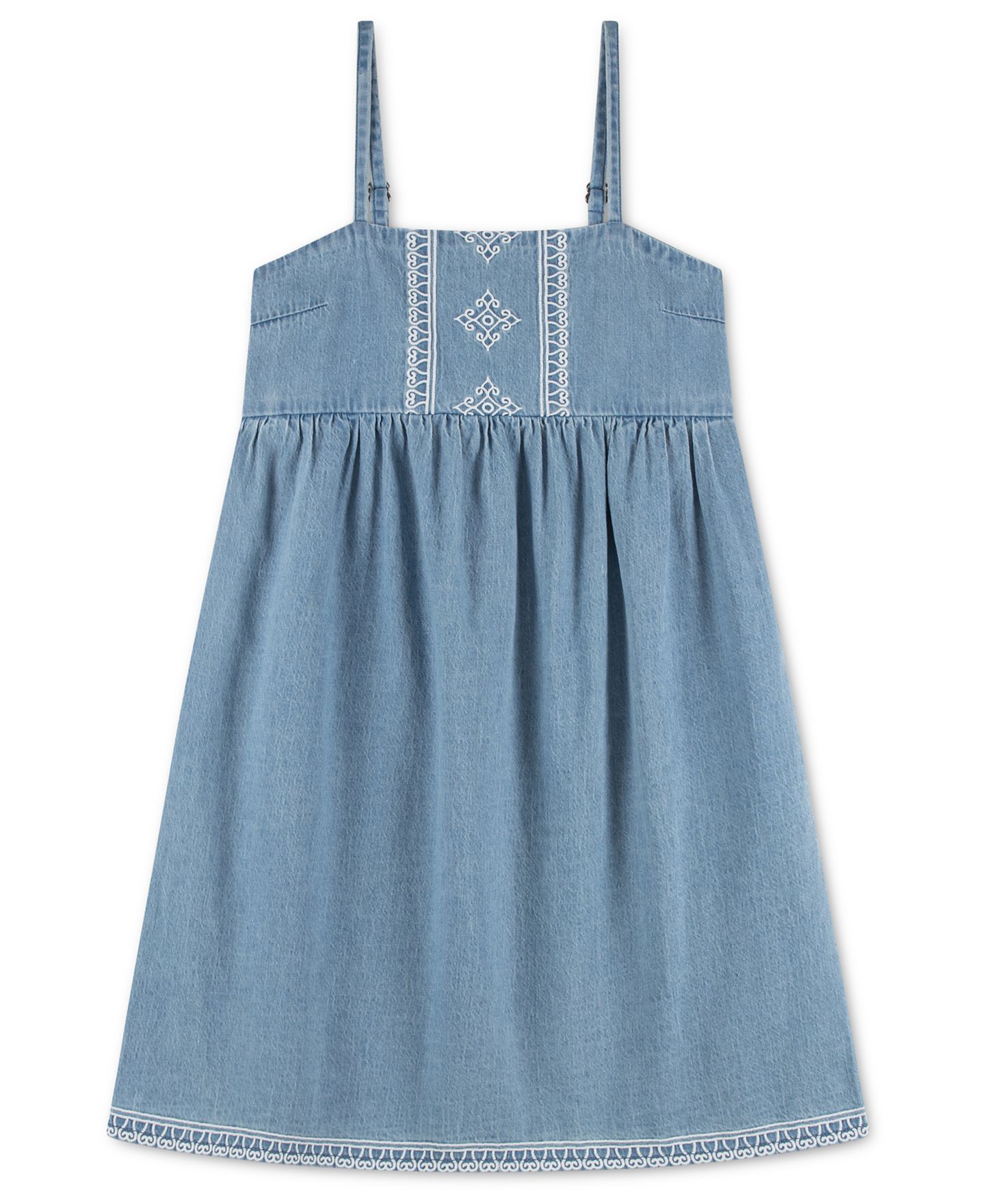 Платье abercrombie kids Denim Bandana Dress для девочек, цвет: Twirl — фото 1