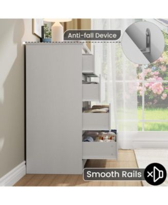 Wooden Dresser with 8 Drawers, Tall Modern Closet with Deep Storage, Large Chest of Drawers with Wide Top, Long Storage Dresser for Bedroom