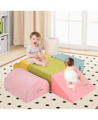 6 Pieces Baby Climbing Blocks with 30D High-Density Foam and Carrying Handles