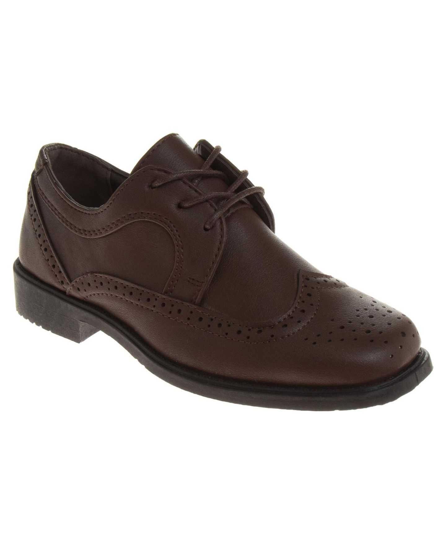 Туфли Josmo Wing Tip Slip On Dress Shoes for Classic Formal Comfort Style with Lace Up Closure для мальчиков, цвет: Рыжевато-коричневый — фото 1