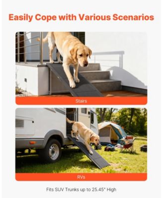 71" Folding Dog Ramp 20" Wide, Non-Slip Surface, Supports up to 250 lbs
