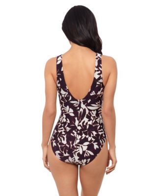 Women's V-Neck Pull-On One-Piece Swimsuit