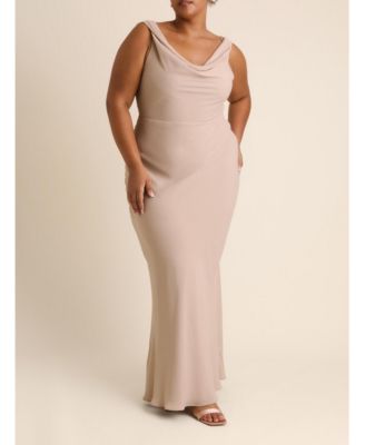 Women's Plunge Cowl Chiffon Bridesmaid Dress