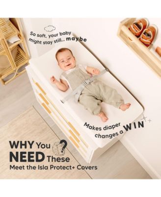 2-Pack Isla Waterproof Changing Pad Covers for Boy, Girl, 32x16 Soft Nursery Baby Changing Table Pad Cover Sheets