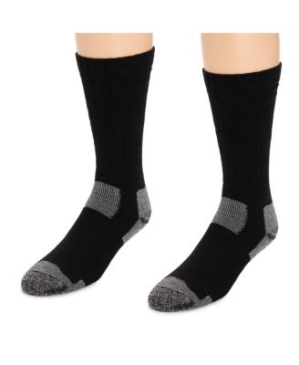 Men's Work Wear Steel Toe Crew Socks, 2 Pair Pack