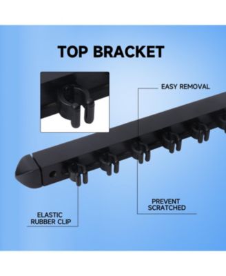 2-Piece Wood 6 Billiard Pool Cue Rack Wall Mounted Holders, Pool Cue Sticks Wall Rack Set