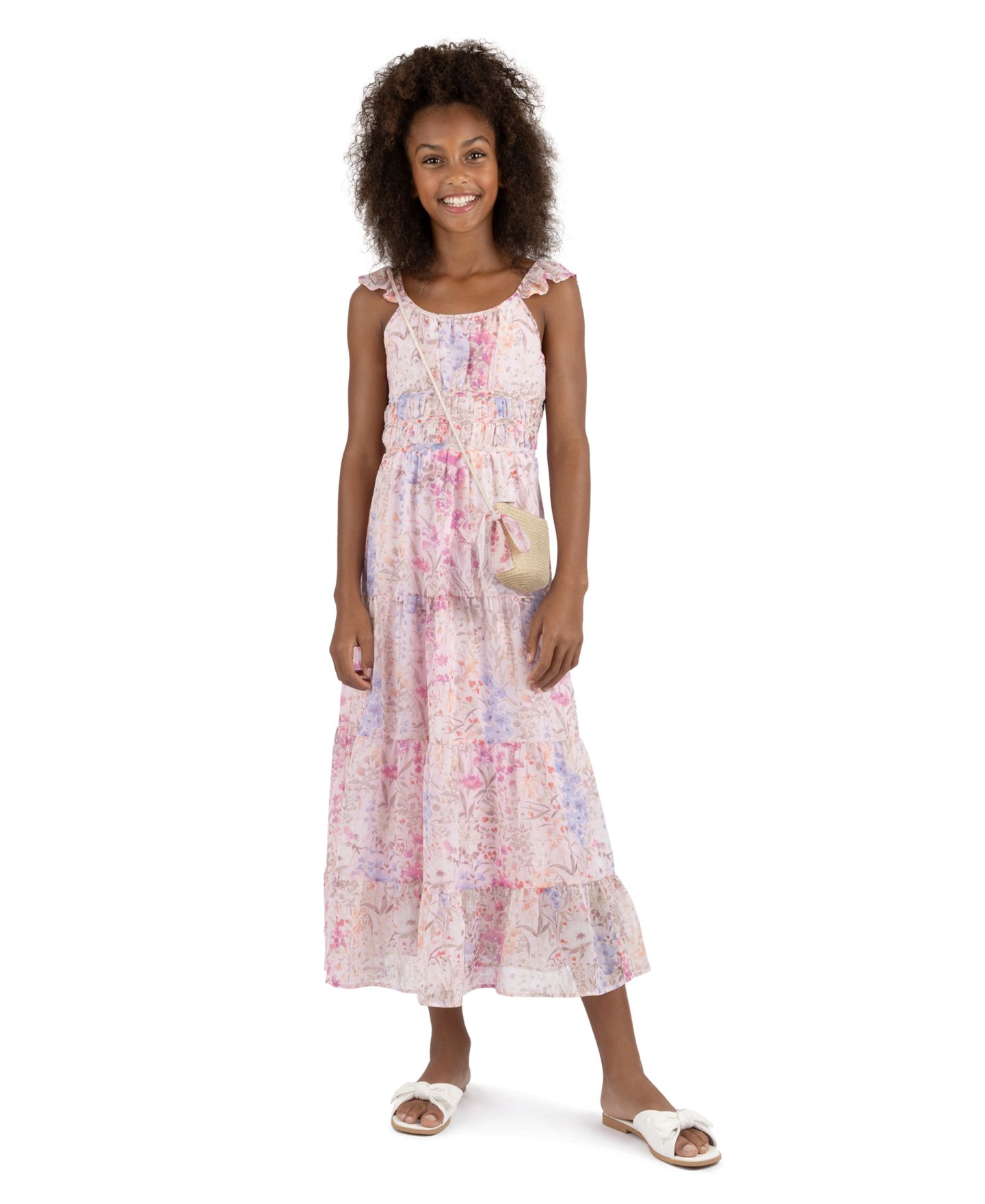 Платье Speechless Sleeveless Square Neck Pull-On Dress для девочек, цвет: Розовый — фото 1