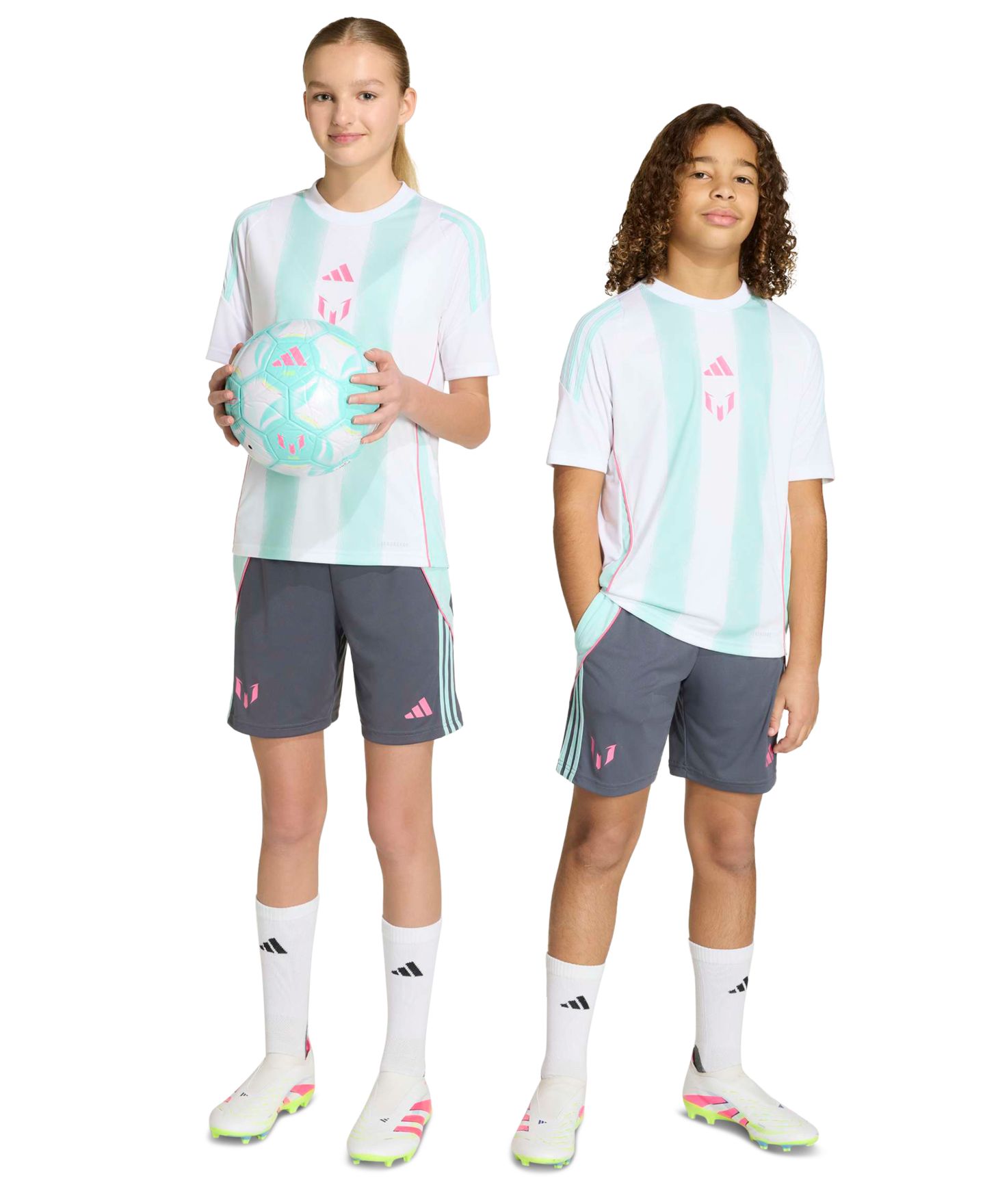 Детские шорты adidas Messi Soccer, цвет: Aurora Onix — фото 1