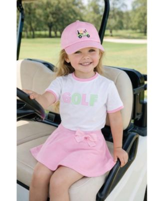 Girls Little/Big Dog in Golf Cart Bow Baseball Hat