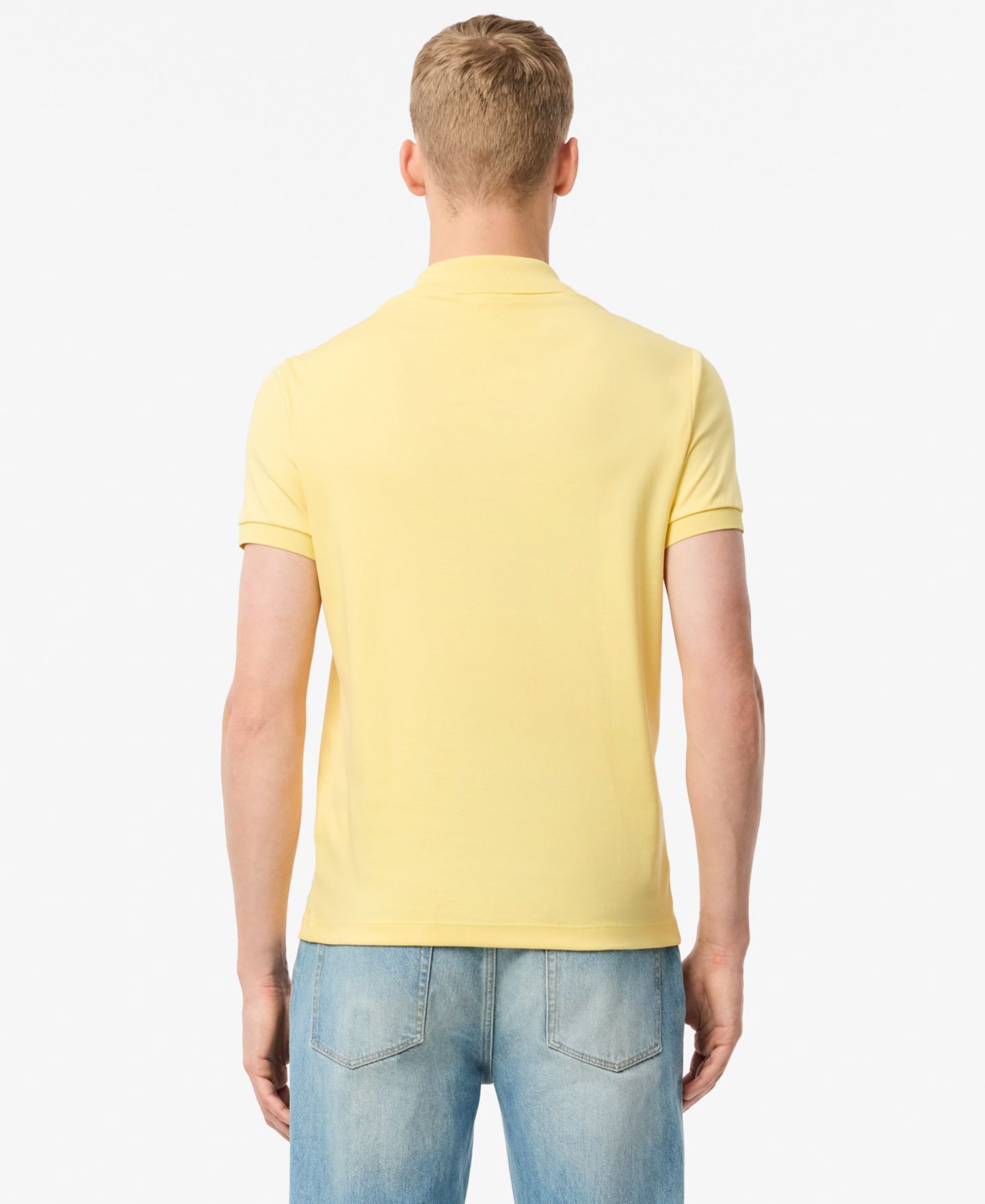Мужское поло Lacoste Regular-Fit Cotton Polo Shirt, цвет: 107 Жёлтый — фото 4