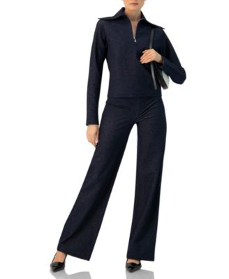 Women's Ribbed Wide-Leg Pants