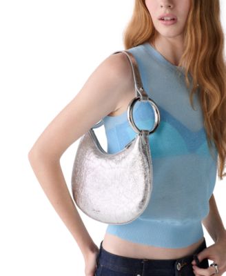 Bangle Small Crinkle Metallic Shoulder Bag