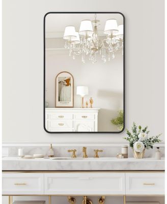 Mirror Wall Mounted, Metal Frame Mirror Dressing Make-Up Vanity Mirror, Anti-Rust, Tempered Glass for Bathroom, Entryway, Living Room, Hallway