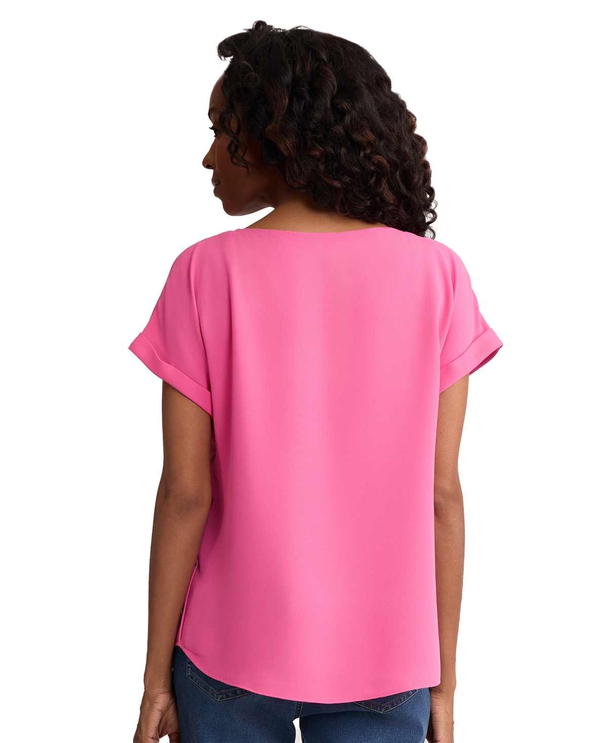 Jones New York Women's Short-Sleeve Button Detail Blouse