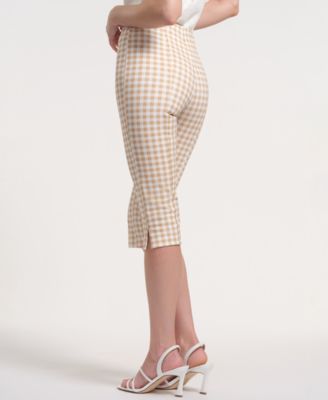 Women's Slide-Slit Plaid Pants