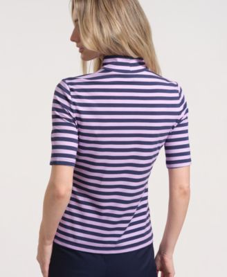 Women's Short-Sleeve Turtle Neck Knitted Top