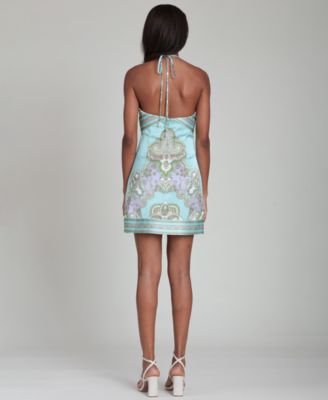 Women's Paisley Halter Neck Mini Dress