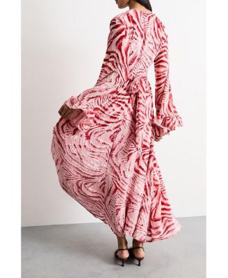 Women's Burnout Velvet Plunge Maxi Dress