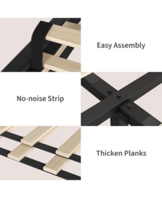 KING Size Bed Frame, Velvet Upholstered Platform Bed with Adjustable Vertical Channel Tufted Headboard, No Box Spring Needed, Easy Assembly